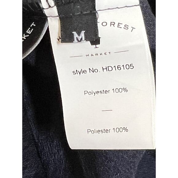 Hidden Forest Market Dress Pleated Slip Satin Gathered Flared Size‎ M Blue Midi - Picture 7 of 9